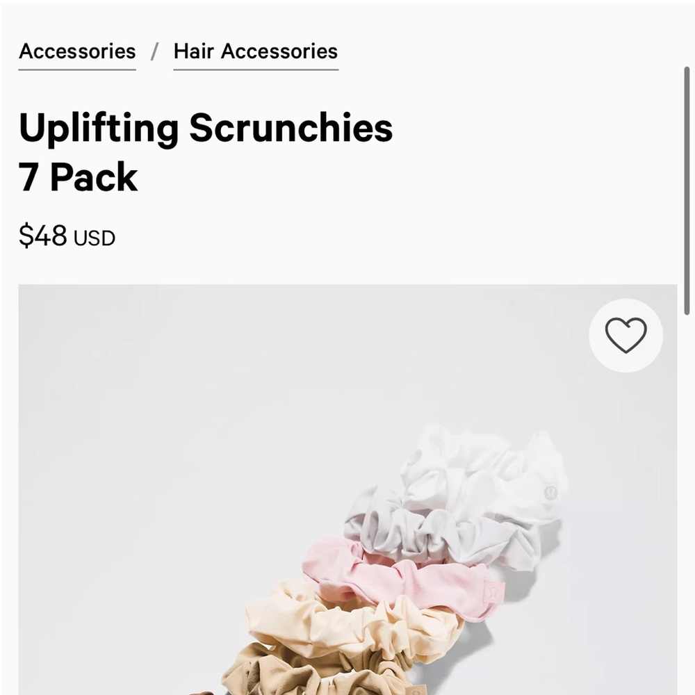 NWT Lululemon 7-Pack Scrunchies in Pastel Shades
